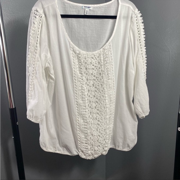 Old Navy Tops - Old Navy white lace blouse